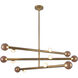 Reese 47.5 inch Vintage Brass Chandelier Ceiling Light in Amber Glass