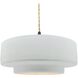 Radiance Collection - Tier Pendant Ceiling Light in Matte Black, Dedicated LED, Beige Twist Cord, Gloss White (outside and inside of fixture), 16.25W x 6H, Form+Finish+Function