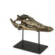 Brass Alligator On Stand Antique Brass with Matte Black Decor Accessory, Medium