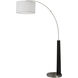 Taper 92 inch 14 watt Black and Satin Nickel Arc Floor Lamp Portable Light