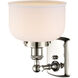 Ballston Large Bell 1 Light 8 inch Polished Nickel Sconce Wall Light in Matte White Glass