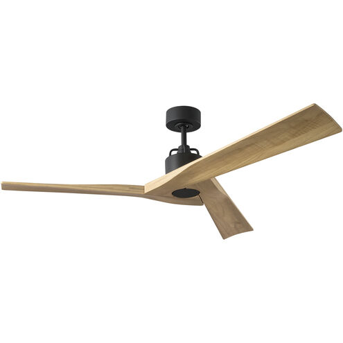 Alma 52 inch Midnight Black with Natural Honey Blades Smart Ceiling Fan