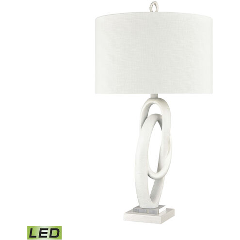 Jovian 30 inch 9.00 watt Matte White with Clear Table Lamp Portable Light