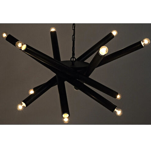 Lex 12 Light 39 inch Matte Black Chandelier Ceiling Light