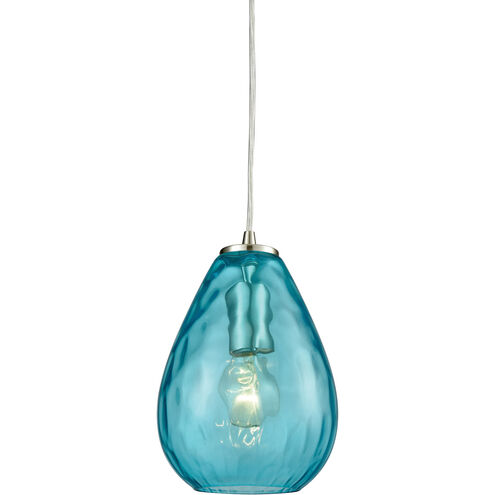 Lagoon 1 Light 6 inch Satin Nickel with Aqua Multi Pendant Ceiling Light, Configurable