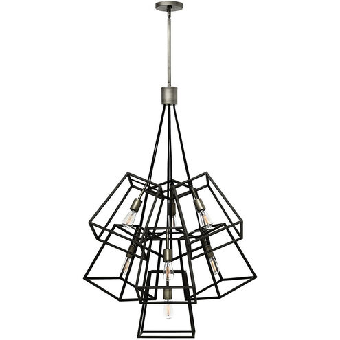 Fulton 7 Light 27.75 inch Aged Zinc with Antique Nickel Indoor Foyer Light Ceiling Light, Large