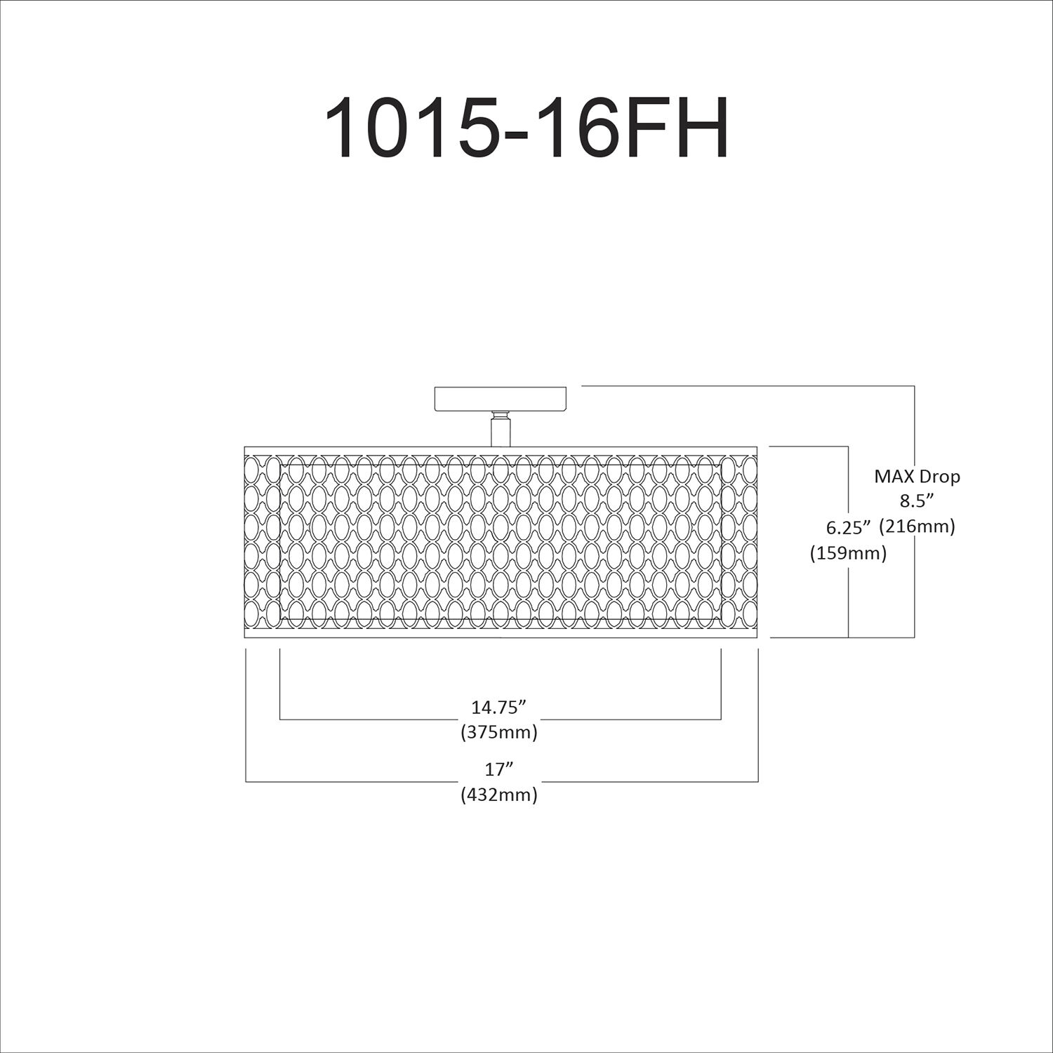 Kordan LED 17 inch Satin Chrome Flush Mount Ceiling Light
