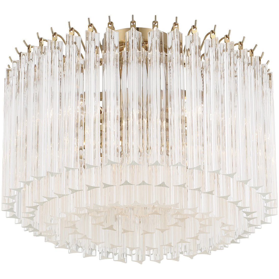 Lofton 5 Light 18 inch Aged Brass Semi Flush Ceiling Light