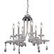 Alaric 6 Light 22 inch Chrome with White and Clear Chandelier Ceiling Light