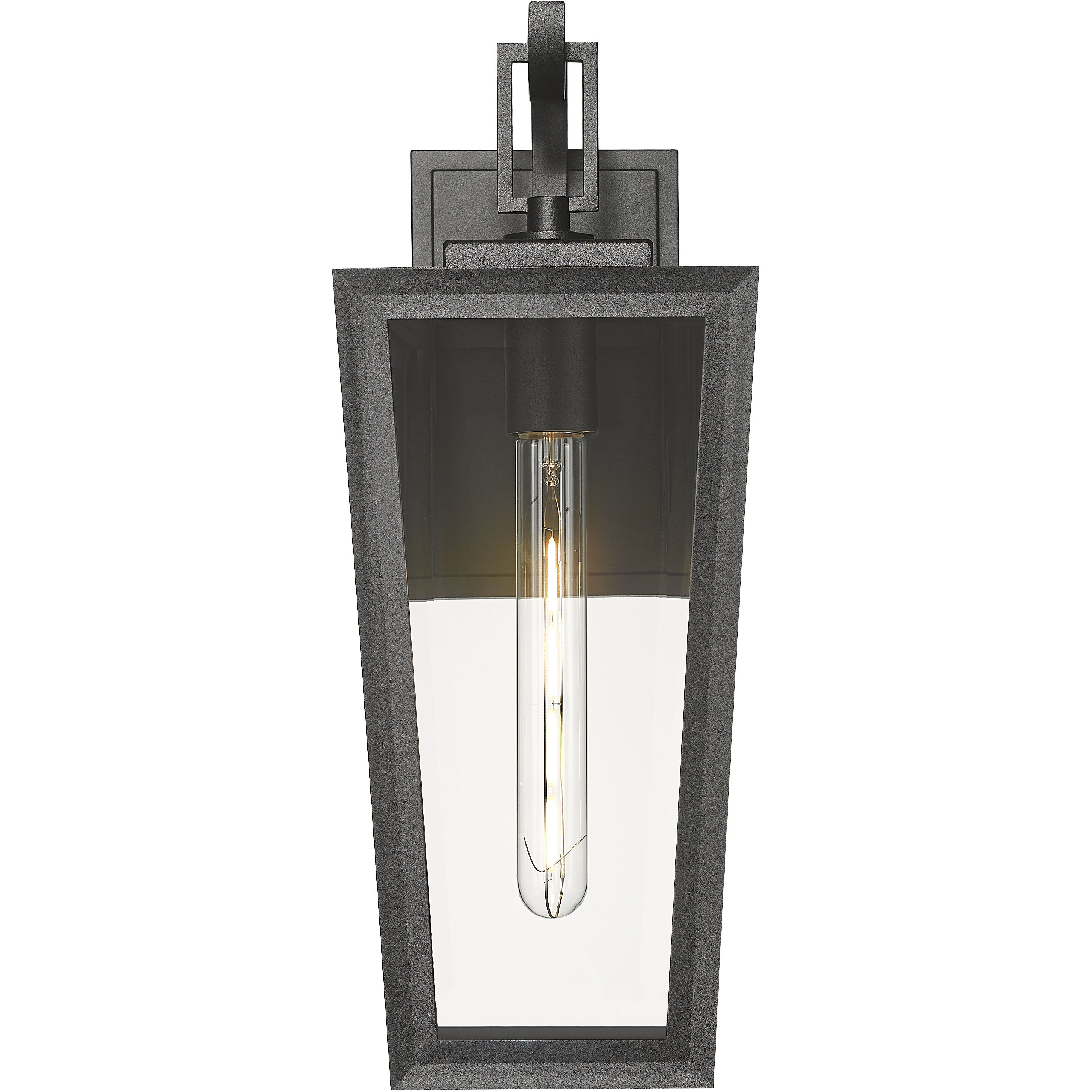 Madison 1 Light 17.63 inch Matte Black Outdoor Sconce in Clear Glass