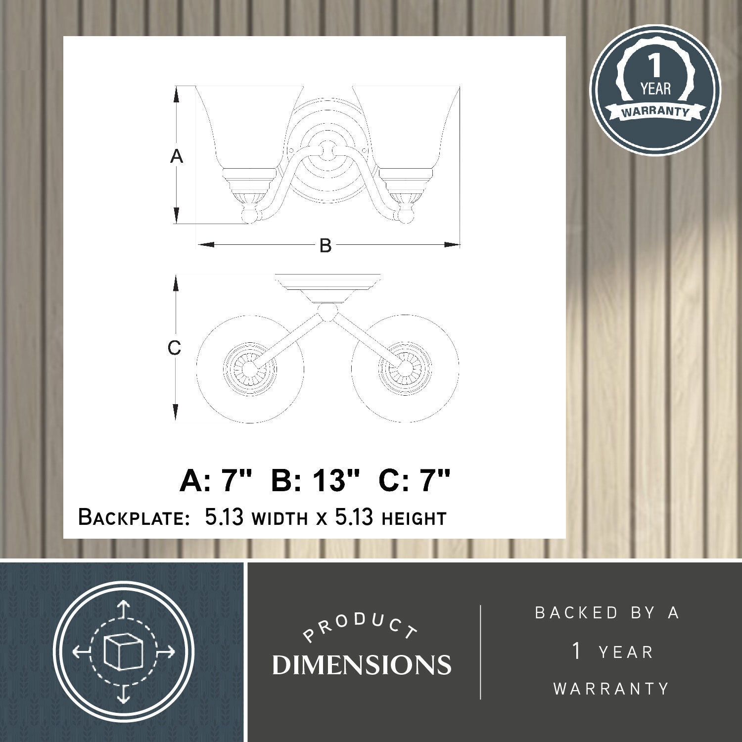 Standford LED 13 inch Brushed Nickel Bathroom Light Wall Light