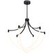 Cascata LED 28 inch Black and Brushed Brass Down Chandelier Ceiling Light