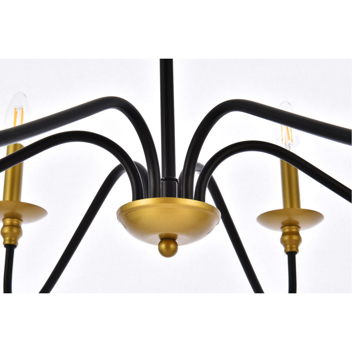 Rohan 6 Light 30 inch Brass and Black Chandelier Ceiling Light