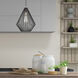 Geometric 1 Light 12 inch Black Mini Pendant Ceiling Light