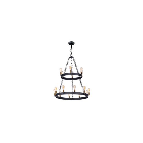 Noble 16 Light 38 inch Black/Natural Aged Brass Chandelier Ceiling Light in E26 Medium ST64