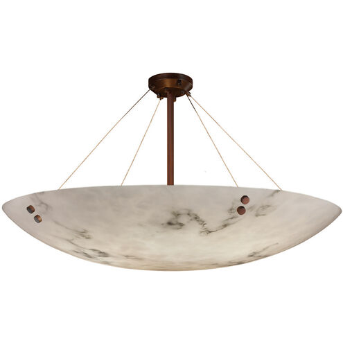 LumenAria 9 Light 63 inch Matte Black Semi Flush Ceiling Light in Pair of Square with Points, 9000 Lm LED