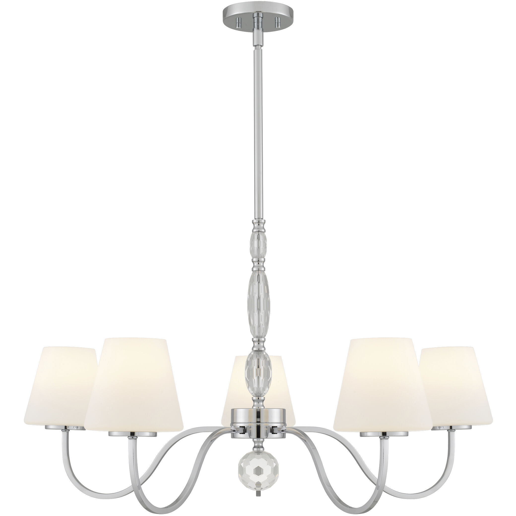 Stone 5 Light 35 inch Polished Chrome Chandelier Ceiling Light