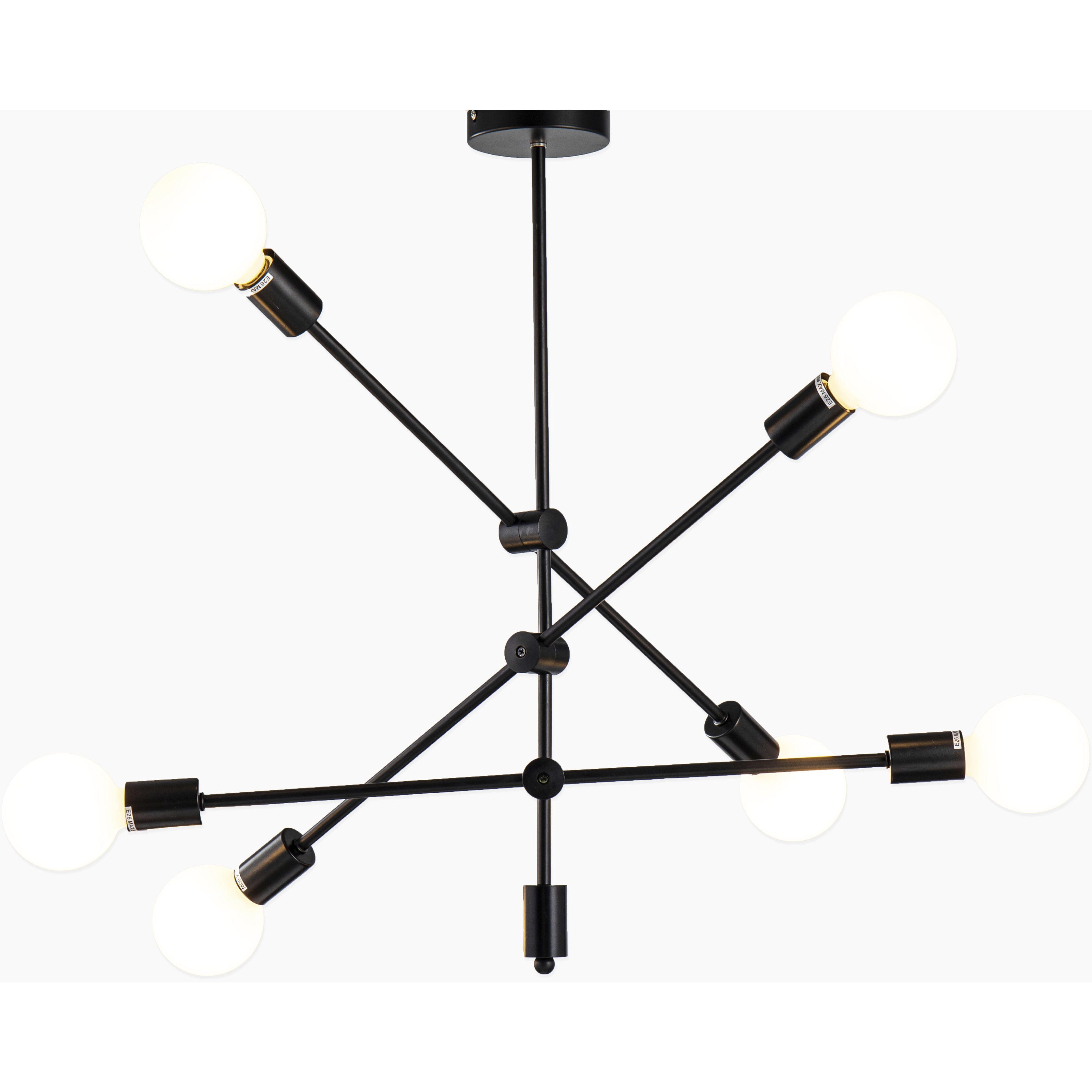 Canada 6 Light 26.8 inch Matte Black Chandelier Ceiling Light