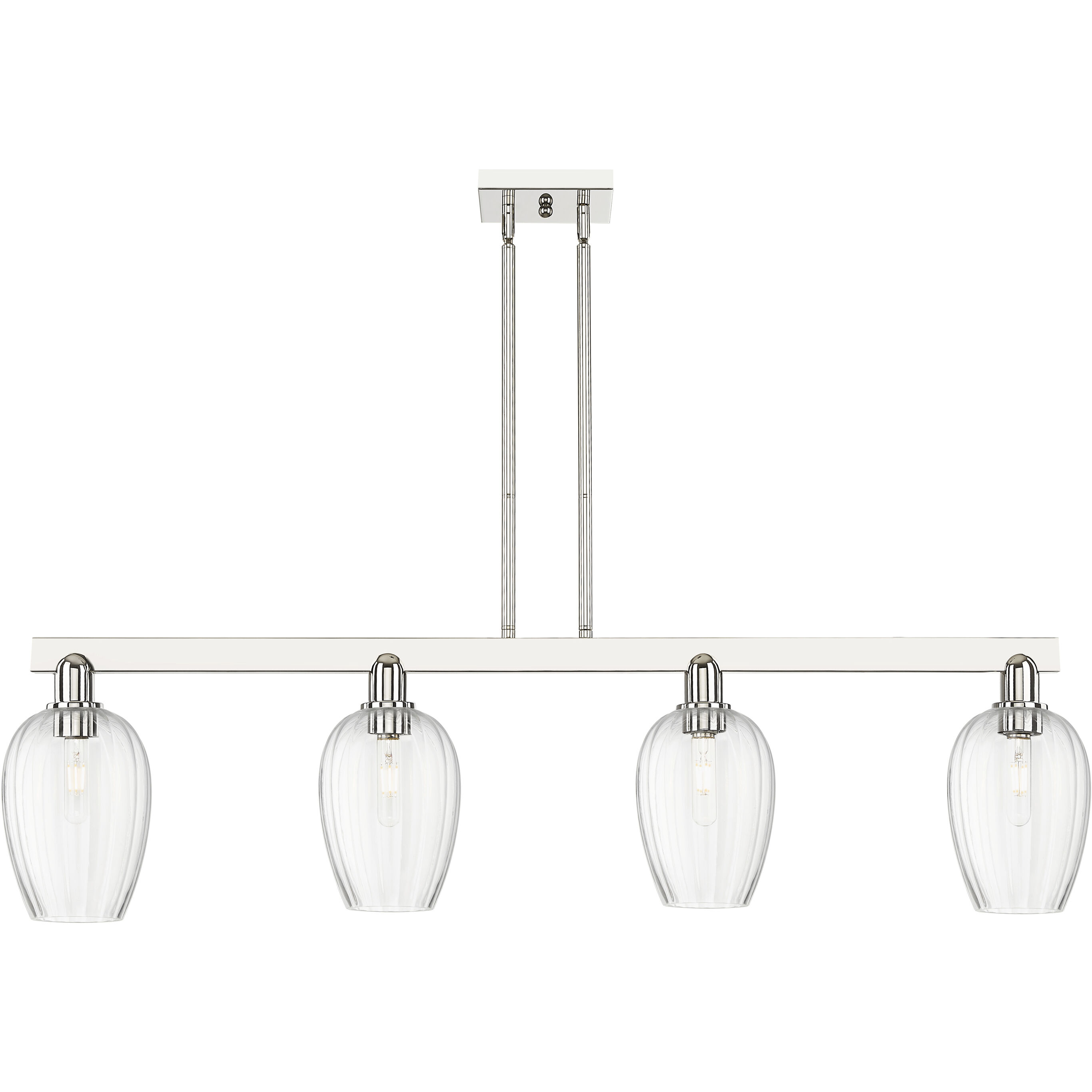 Preston Island Light Ceiling Light in Polished Nickel, Clear Glass