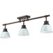 Yep Duncan 3 Light 35.38 inch Rubbed Bronze Semi-Flush Mount Ceiling Light in Seafoam