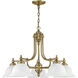 North Port 5 Light 28 inch Antique Brass Chandelier Ceiling Light