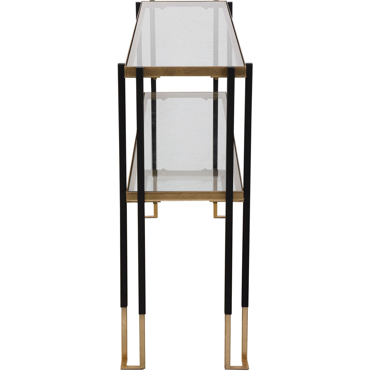 Kentmore 53.5 inch Two-Toned Matte Black and Brushed Gold Console Table