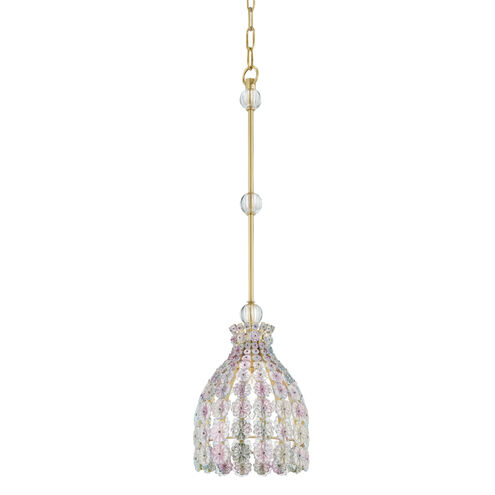 Floral Park 1 Light 7.5 inch Aged Brass Pendant Ceiling Light
