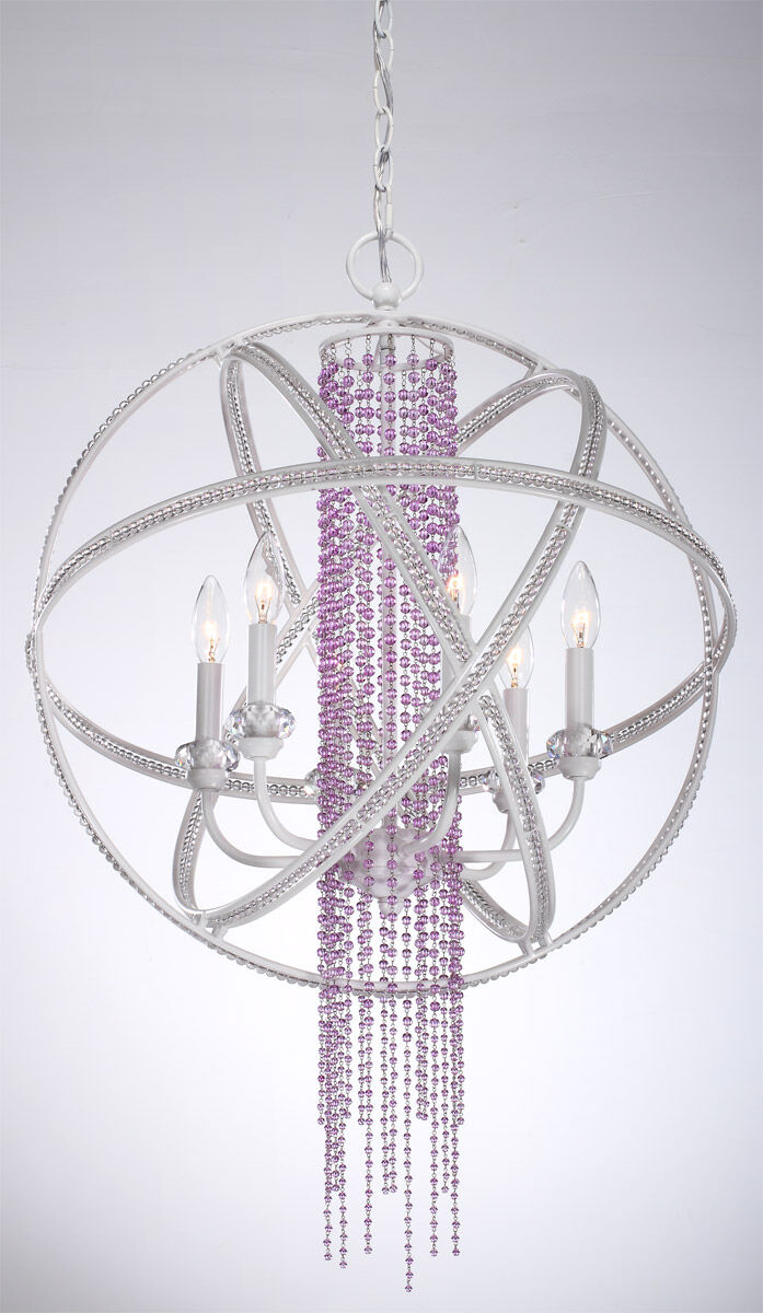 Cascade 6 Light 22 inch Satin White Pendant Ceiling Light