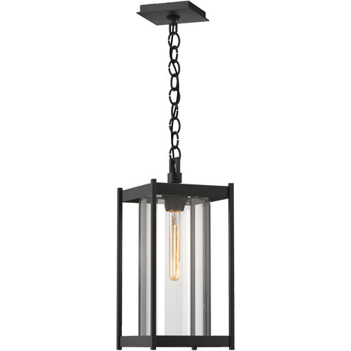 Cela 1 Light 8 inch Coastal Black Outdoor Lantern in Clear, Large