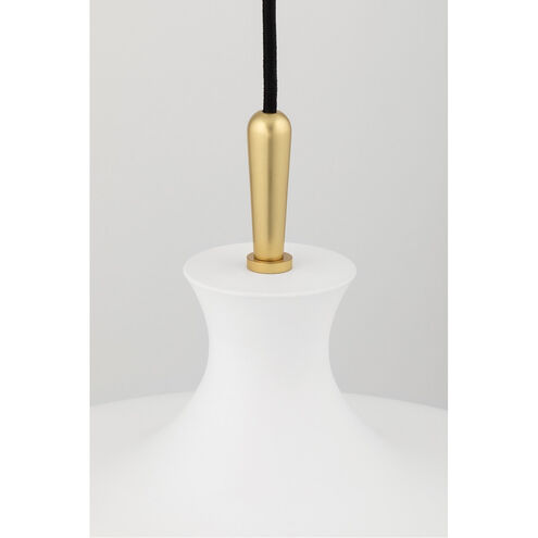 Cassidy 1 Light 21 inch Aged Brass/Soft Off White Pendant Ceiling Light