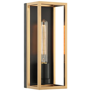 Shadowbox LED 4.75 inch Black and Aged Gold Brass Wall Sconce Wall Light