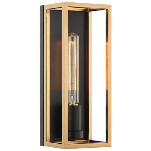 Shadowbox Wall Sconce Wall Light in Black and Aged Gold Brass