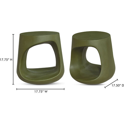 Rothko 17.75 inch Green Garden Stool, Outdoor