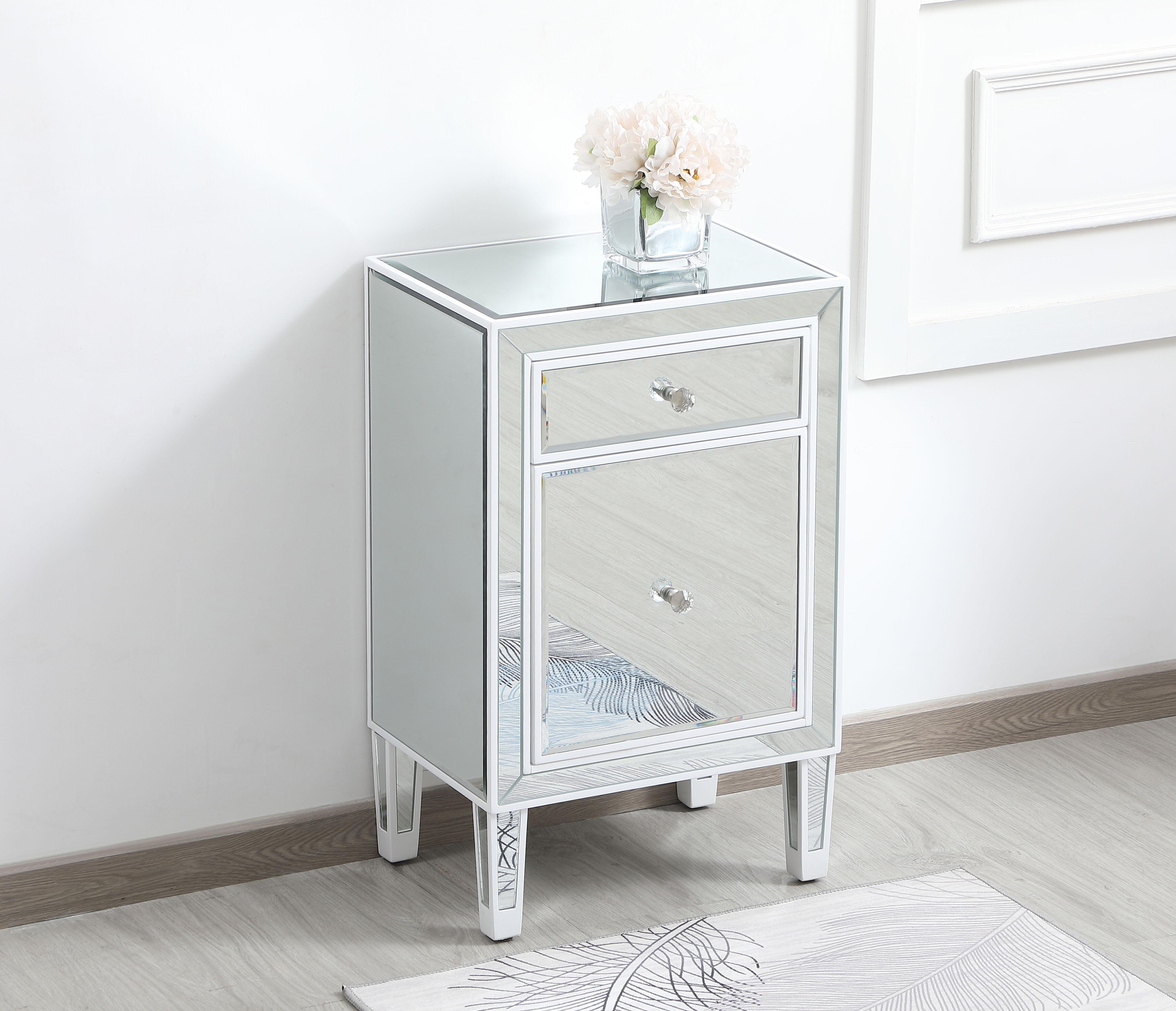 Reflexion 29 X 18 inch White Nightstand