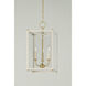 Chaselton 3 Light 10 inch Aged Brass/Off White Hanging Lantern Ceiling Light