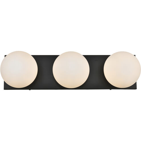 Jaylin 3 Light 22 inch Black Bath Sconce Wall Light
