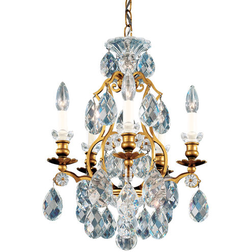 Renaissance 5 Light 14.5 inch Antique Silver Chandelier Ceiling Light in Swarovski