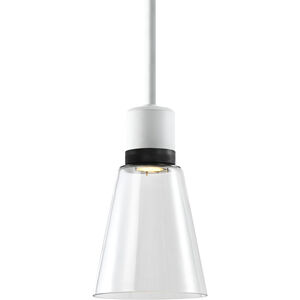 Zigrina 1 Light 7.13 inch Matte White with Satin Brushed Black Pendant Ceiling Light