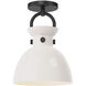 Alora Mood Waldo 1 Light 8.75 inch Matte Black Semi Flush Mount Ceiling Light in Glossy Opal