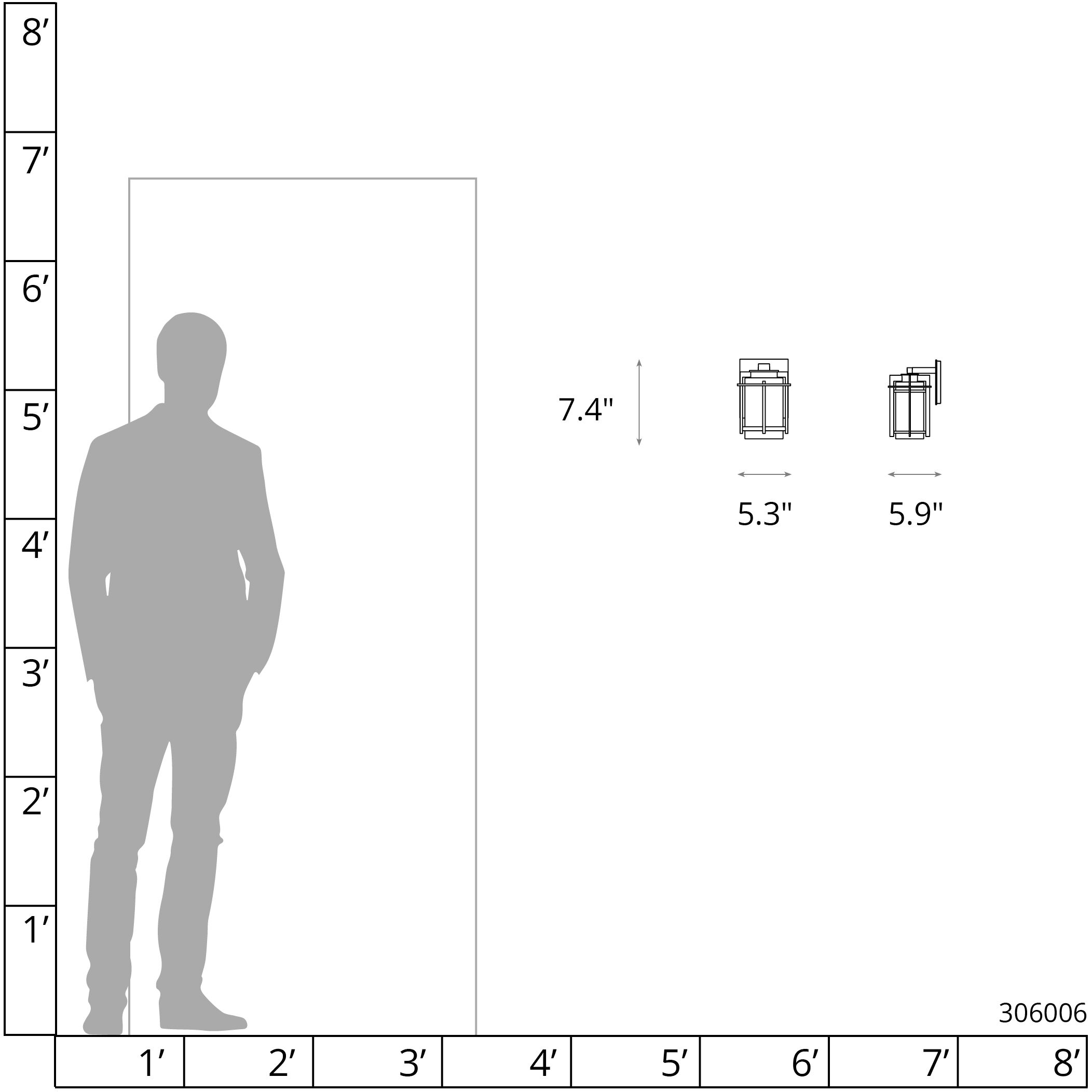 Tourou 1 Light 7.4 inch Coastal Burnished Steel Outdoor Sconce, Small