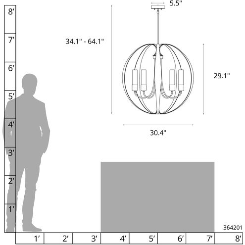 Pomme 5 Light 30.4 inch White Outdoor Pendant in Opal
