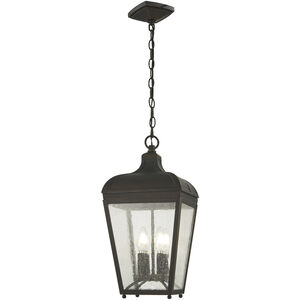 Marquee 4 Light 10 inch Oil Rubbed Bronze/Gold Outdoor Chain Hung Lantern, Great Outdoors