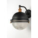 Portside 1 Light 13.5 inch Oil Rubbed Bronze and Antique Brass Outdoor Wall Mount