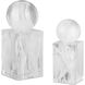 Nova White Swirl Objects, Set of 2