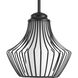 Finn 1 Light Matte Black Pendant Ceiling Light, Design Series