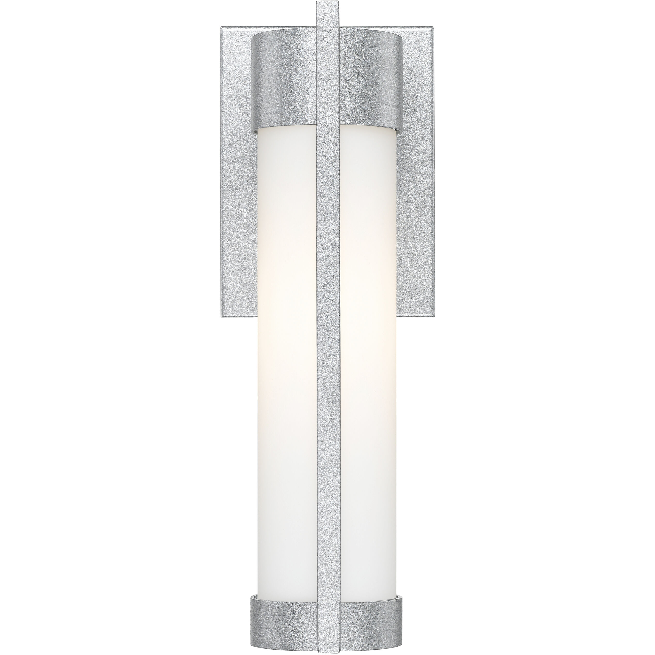 Stratford 1 Light 13.5 inch Silver Outdoor Sconce in White Glass