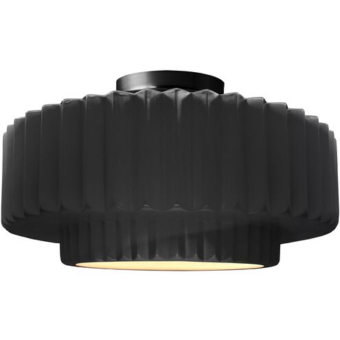 Radiance LED 14.5 inch Gloss Black and Matte Black Semi Flush Ceiling Light