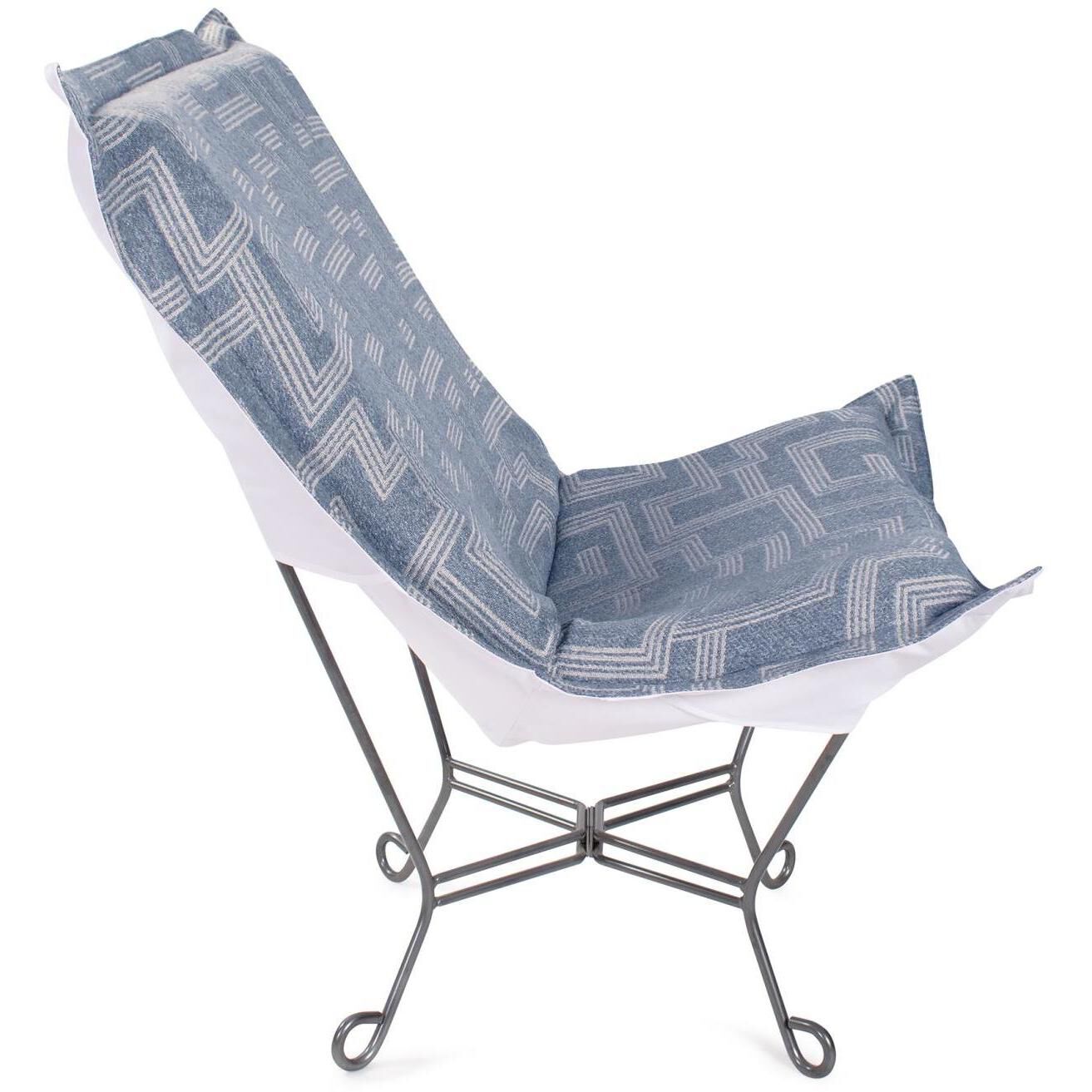 Syros Denim Outdoor Puff Scroll Chair