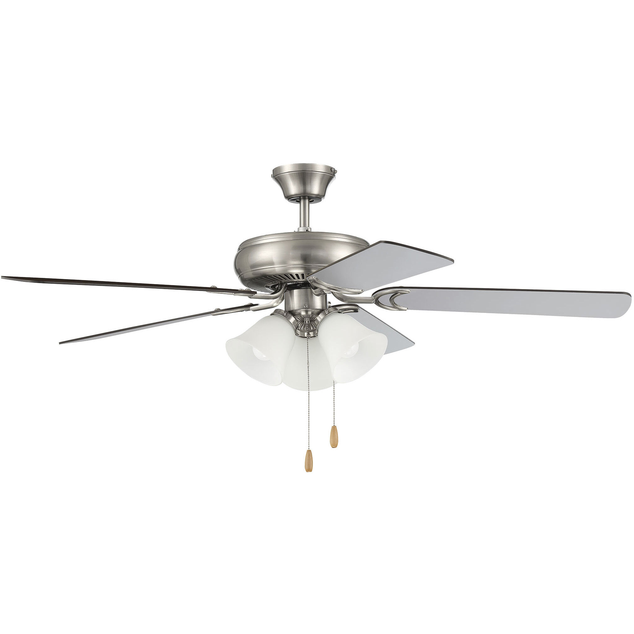 Decorator's Choice 52 inch Brushed Polished Nickel with Brushed Nickel Blades Contractor Fan