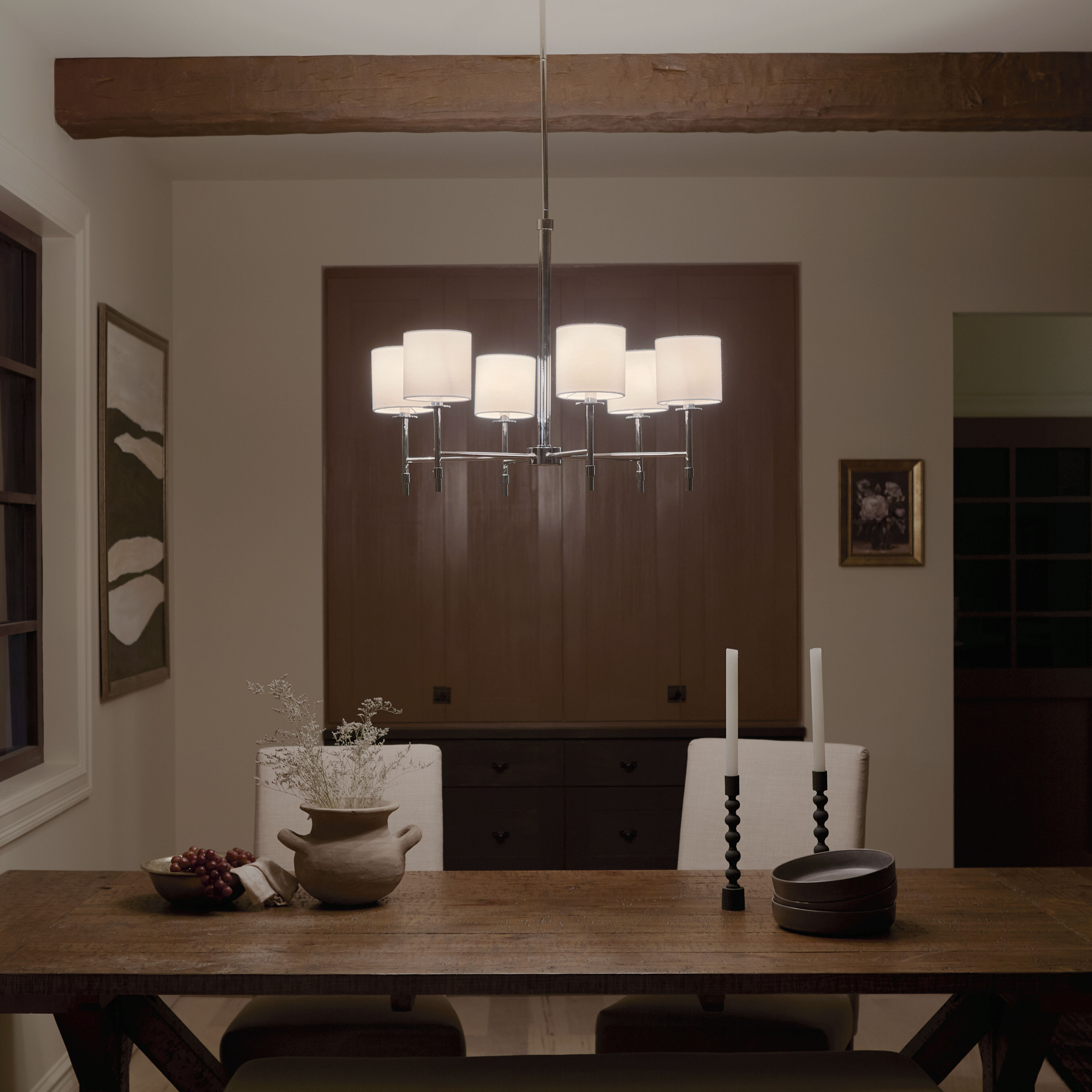 Ali 6 Light 28 inch Polished Nickel Chandelier Ceiling Light